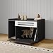 OUTGOODS 31.5 Inch Modern Litter Box Enclosure Cabinet, Concealed Litter Box with Vent Door/Left Side Storage Drawer & Shelf/Small Storage Cabinet/Raised Legs/Top Protectors,for All Kinds of Cats.