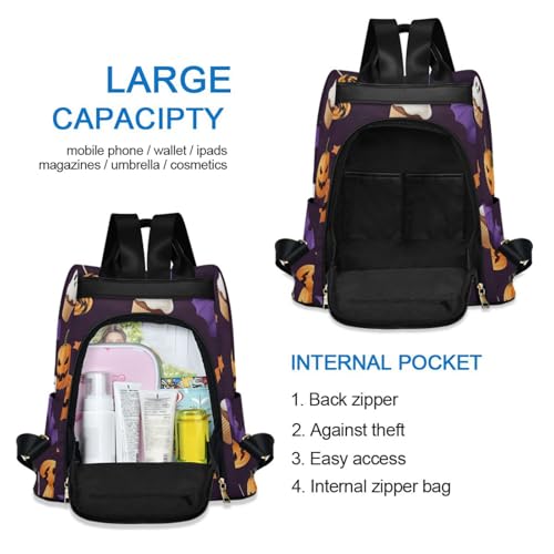 Mochila de Halloween para mujer evita robos en viajes y camping 5