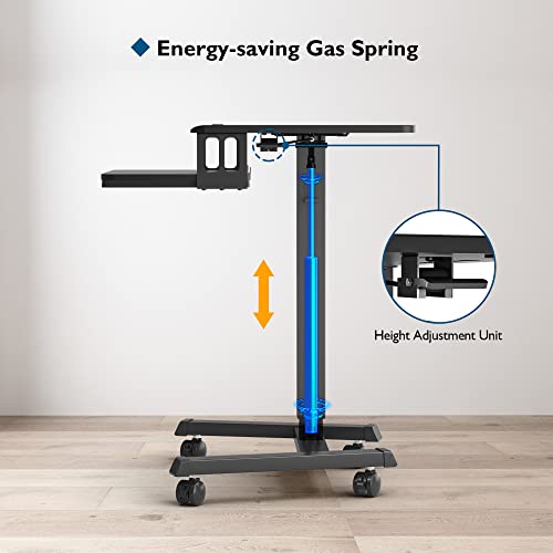 BONTEC-Mobile-Standing-Desk-with-Keyboard-Tray-Mobile-Podium-Computer-Workstation-Up-to-33Lbs-Laptop-Sit-or-Stand-Desk-on-Wheels-Height-Adjustable-Stand-Up-Table-for-Living-Room-Bedroom-Office