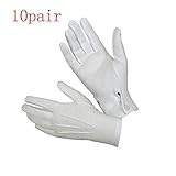 儀仗隊護衛サンタクロース手袋白い燕尾服10 Pair正式検査手袋 (White, One Size)