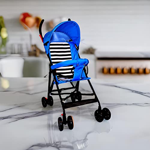 Image of Safe-O-Kid Trekker Safe Pram /Buggy (0-4 Years) with 1 Year Warranty (Model - 2024), Foldable /Portable, Light Weight Stroller for Baby /Kids with Metal Non-Slip Buggy /Pram Clips, Blue