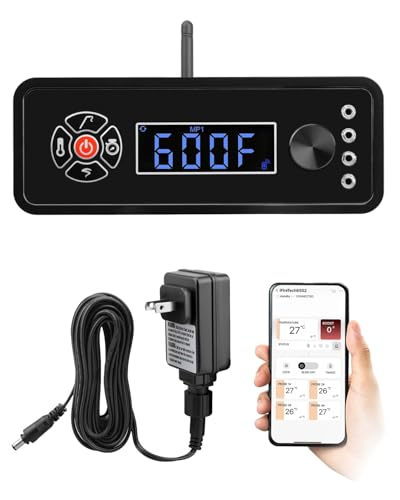 Upgraded Smart WiFi Control Board Kit/Controller (with APP Control) Fit for Masterbuilt Gravity Series 560/800/1050 Digital Charcoal Grills and Smoker MB20041220 with Splash-Proof Power Adapter