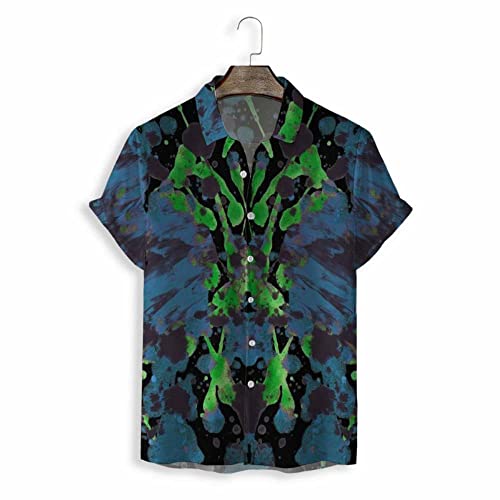 Chemise hawaïenne homme bleu graffiti idéale pour vos soirées plage et barbecues d'été