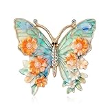 Butterfly Brooch Vintage Enamel Butterfly Flower Pins Lapel Pins Novelty Stylish Clothes Accessories for...