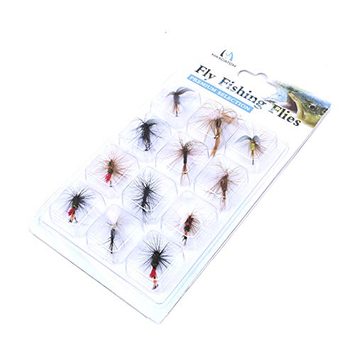 ANCLLO 12 Stück Top Bewertung Trocken/Nymphe/Streamer Fliegenfischen Fliegen Forellen Fliegensortiment