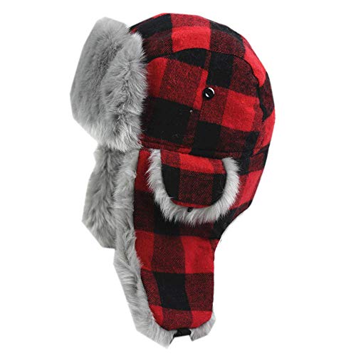 Chapka homme chapeau de trappeur russe rouge bonnet hiver chaud mixte