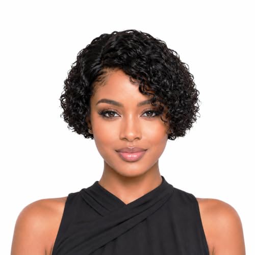 ManeMajesty 8 Inch Bob Deep Curly Human Hair Wig for