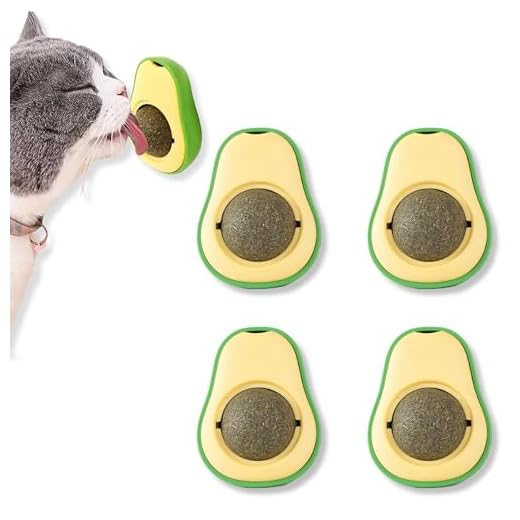 Amze Catnip. Pack de 4 Unidades | Hierba Gatera para Gatos | Gatos Accesorios | Catnip para Gatos | Juguetes para Gatos | Bola para Gatos Aguacate