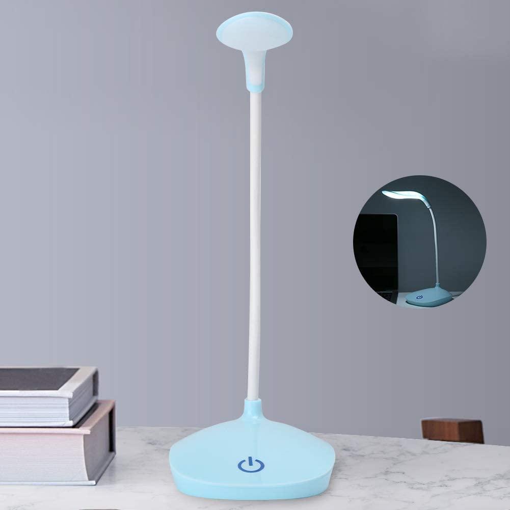 Lámpara Escritorio Lámpara De Escritorio LED Mesa Recargable por USB Plegable Lámparas para Oficina En Casa 360 Grados Ajustable Protección Ocular(Blue)