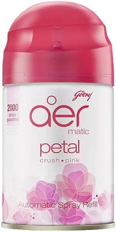Godrej aer Matic Automatic Room Fresheners Refill Pack | Petal Crush Pink | 2000 Sprays Guaranteed | Lasts up to 60 days (210ml)