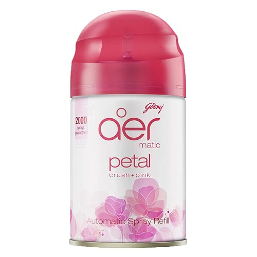 Godrej aer Matic, Automatic Air Freshener Refill Pack for Room, Home - Petal Crush Pink (225 ml), Fghkarpox010