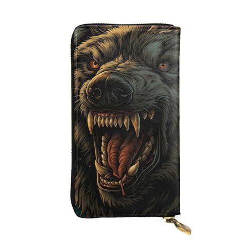 DaihAnle Fiercely Wolf Howling ﻿Hand-Held Wallet Fashionable Long Microfiber Leather Large Capacity