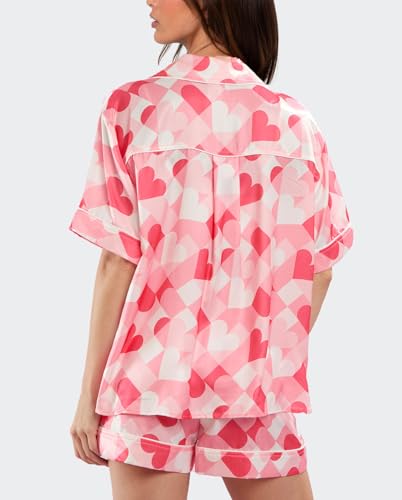 Image of Yiulangde Cowboys Boot Pajamas for Women Y2k 2 Piece Heart Bow Preppy Pjs Coquette Short Sleeve Shirts Matching Pj Shorts Set