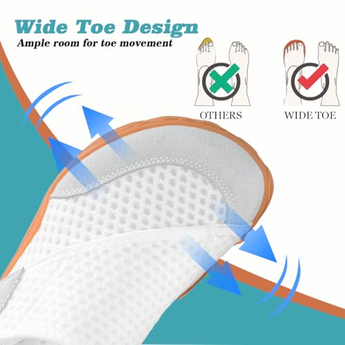 Sisttke Womens Mens Wide Width Diabetic Shoes Comfortable Arch Support Orthopedic Slippers Breathable Adjustable Diabetic Slippers House Shoes for Arthritis Edema Swollen Feet2