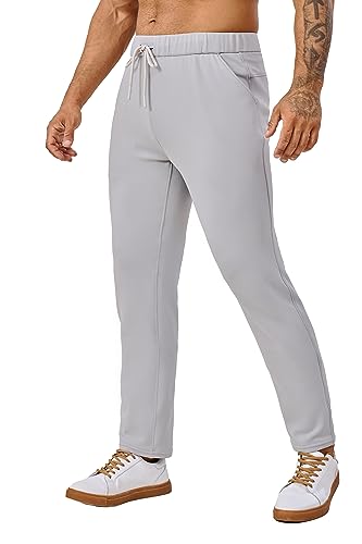 AbleTree 27" Fleece Sweatpants for Short Men Stretch Casual Pants Slim Fit (Option 2)