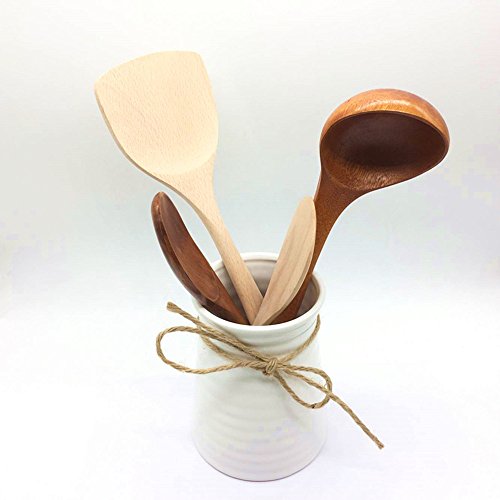 Anding 5.7Inches Modern Ribbed Design Small White Ceramic Decorative Tabletop Centerpiece Vase/Flower Pot #TOP7