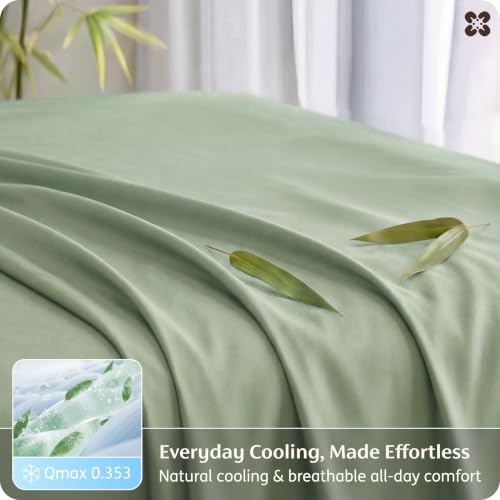 Image of Bedsure PureWoven 100% Rayon Derived from Bamboo, Queen Sheets, 4 Pieces