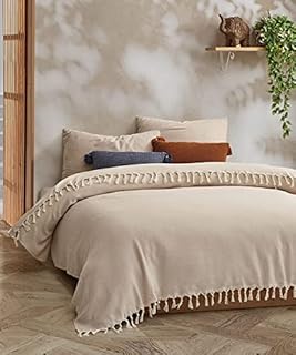 BOHORIA® Tulum Premium Bedspread, XXL, | 100% Cotton | Oeko-Tex® | Bed Throw, Reversible Blanket, Sofa Blanket with Pattern | Extra Large, 200 x 230 cm, Sepia