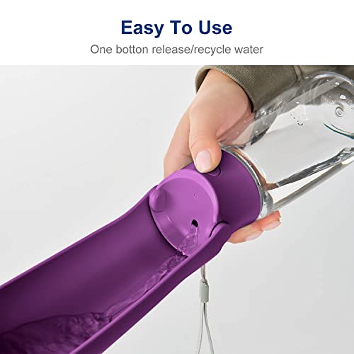 Image of WePet Foldable Portable Dog Water Bottle Puppy Water Dispenser with Drinking Feeder, 12 OZ, High-Temperature Resistant Leak Proof for Pets Outdoor Walking, Hiking, Travel, Food Grade Plastic BPA Free