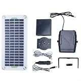 Tragbarer Solar-Heizlüfter, 30 W, 12 V, mit kristallinem Silikon-Panel, für Auto und Außenbereich, Weiß