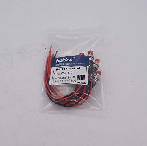 Twidec/10Pcs 1A 250V Ac 2 Pins Spst Red Normal Open Mini Momentary Push Button Switch With Pre-Soldered Wires Pbs-110-Xr #TOP6