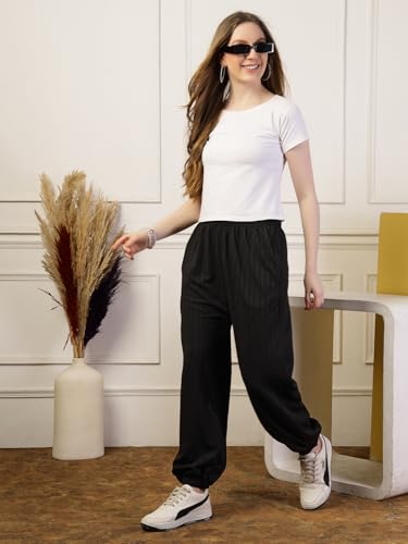 Image of UZARUS Women's Ultra-Soft Baggy Fit /Relaxed Fit Joggers with Side Pockets & Gripped Hem