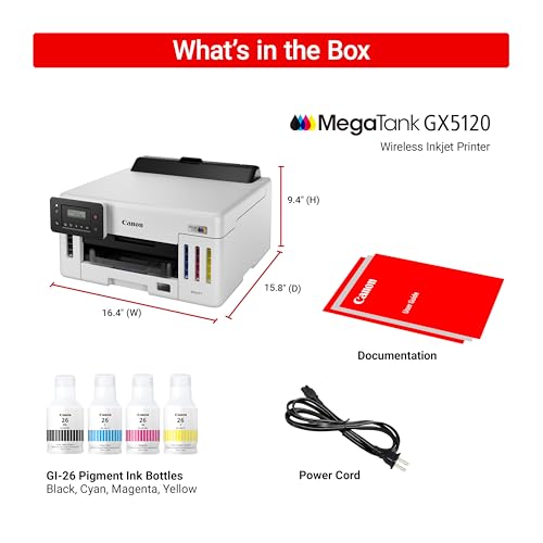 Canon MegaTank GX5120 Wireless Single Function Printer, Print Only for Small Office with Auto 2-Sided Printing, White - image 7