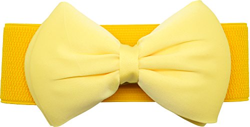 Meta-U - Cinturón elástico para mujer - Fantasía floral Yellow Bow talla unica