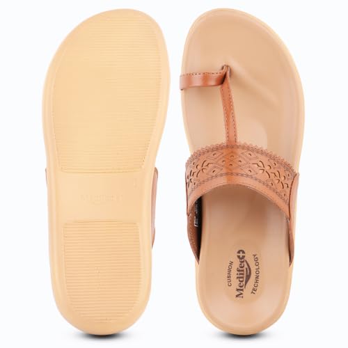 Image of Medifeet Women's Orthopedic Toe-Ring Sandals | Soft Cushioned Slip-On Comfort Slippers | Anti-Skid, Arch Support