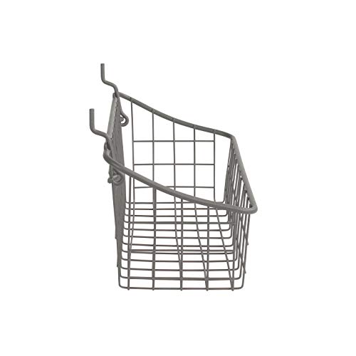 Spectrum Pegboard & Wall Mount Wire Basket Small (Industrial Gray) - Storage & Organizer For Garage, Tools, Shed, Home, Work Bench, Crafts, & More #TOP5