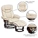 Flash Furniture Allie LeatherSoft Upholstered Recliner with Ottoman Footrest, Padded Swiveling Recliner Chair and Ottoman Set, Beige
