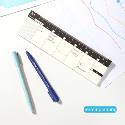 AECHY 8 Stück Kurven-Textmarker-Set für Notieren, Doppelspitzenstifte mit 8 verschiedenen Kurvenformen und 8 feinen Linien, Farbiger Kurvenstifte für Schule, Studium und Büro zum Notieren