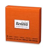 Extra Suaves y Resistentes Renova Servilletas De Papel Naranjas - 30 Servilletas Tamaño Cóctel 2 Capas