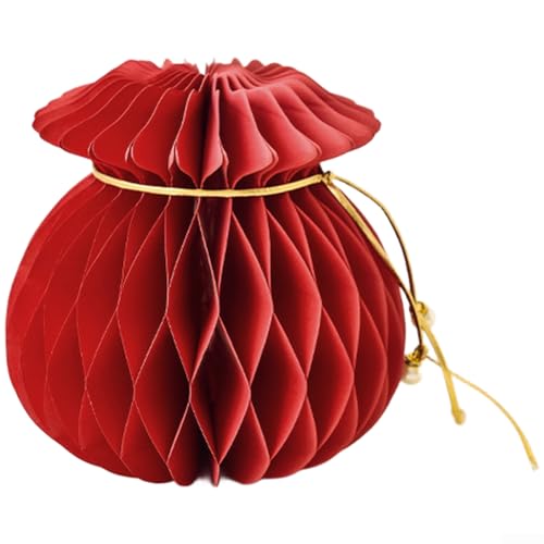 Bolsa de la suerte para decoración festiva de papel de Año Nuevo chino con motivos tradicionales que simbolizan prosperidad y felicidad para exhibición de casa de vacaciones (A)
