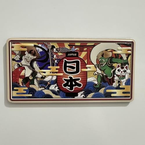 Japanese Traditional Art Magnet, �`���I�ȗd���f�U�C�� �①�Ƀ}�O�l�b�g, 12x6cm �����`, ���{�̓`���I�Ȋό��n�}�O�l�b�g�A�����I�Șa���C���X�g�A���i�①�Ƀ}�O�l�b�g�A�ό��L�O�i