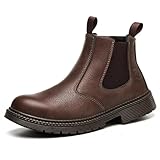 ZBVB Steel Toe Boots for Men Women, Slip On Work Boots...