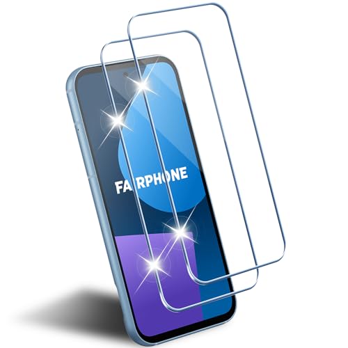 Tomooo Vidro temperado compatível com Fairphone 5 5G, 9H protetor de ecrã anti-riscos [3D cobertura completa], anti-impressões digitais, ultra transparente, sem bolhas vidro temperado 2 peças