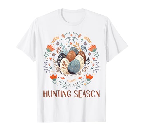 Hunting Season Egg Hunt Nordic Scandinavian Happy Easter Day Camiseta