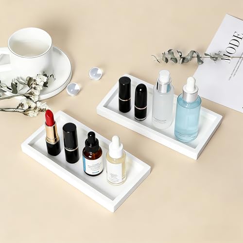 2 Pièces Plateau Salle De Bain Blanc Rectangulaire, 22X10.3X2Cm – vue 6
