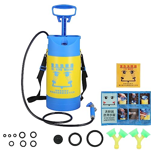 Glomora 5L Sprayer - PP PE Plastic, 19x19x47cm, 1. Tubo, Boquilla Doble, para jardinería, riego de césped y Lavado de Ojos de Emergencia