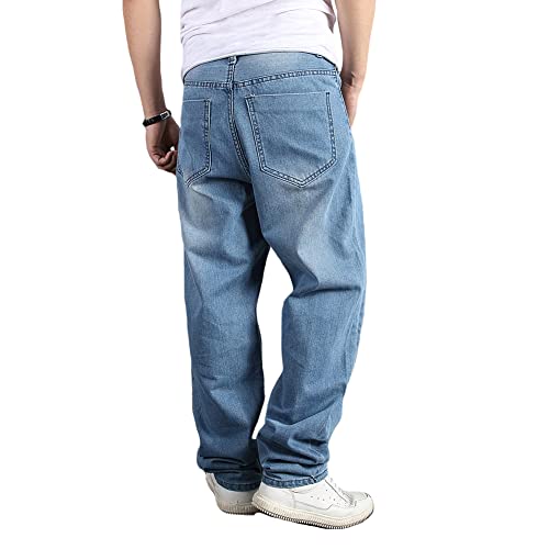 HAORUN Men Stretch Baggy Jeans Loose Fit Casual Denim Pants Skateboard Long Trousers3