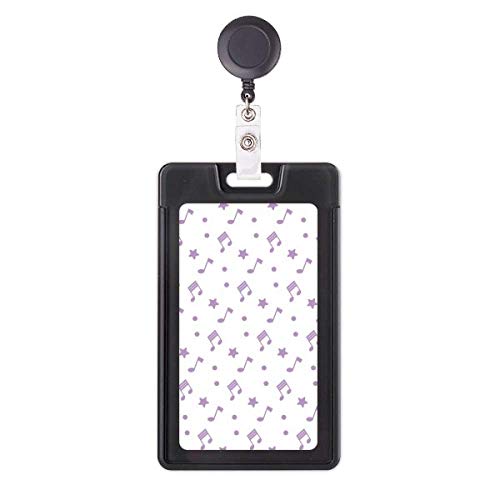 Porte-badge rétractable musique violet idéal pour le bureau et les professionnels de santé