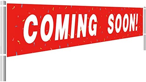 Large Coming Soon Banner, Business Sign Banner, New Store Advertising Marketing Flag (9.8 x 1.5 feet)