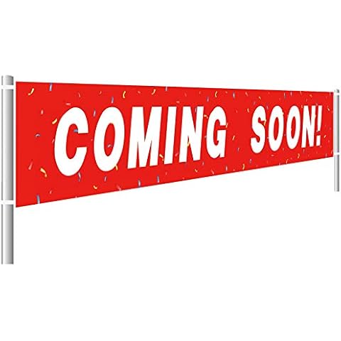 Large Coming Soon Banner Business Sign Banner New Store Advertising Marketing Flag (9.8 x 1.5 feet) Cover
