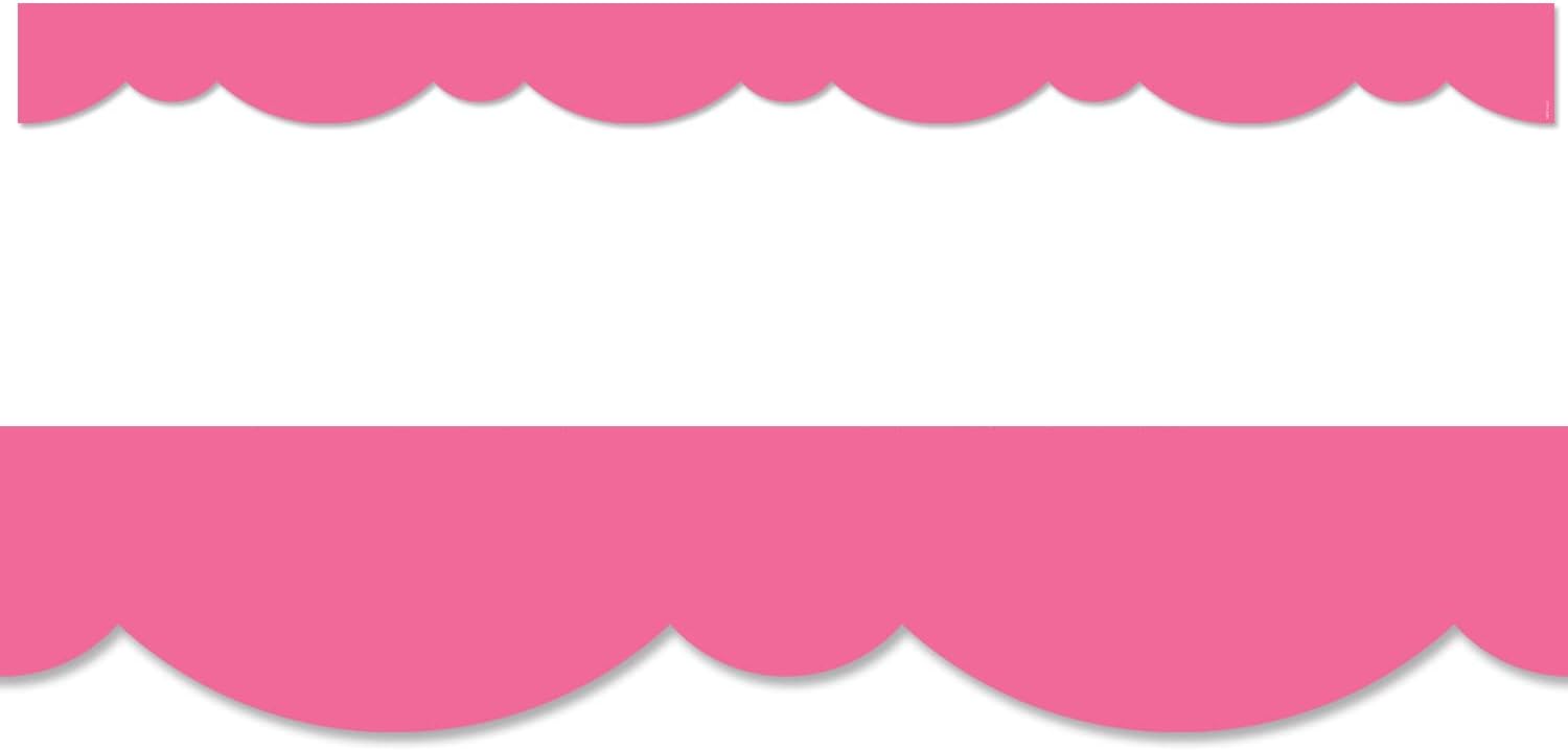 CTP Pink Stylish Scallops EZ Border for Classroom Bulletin Board Border for Classroom (Creative Teaching Press 10503), 48 ft per Package