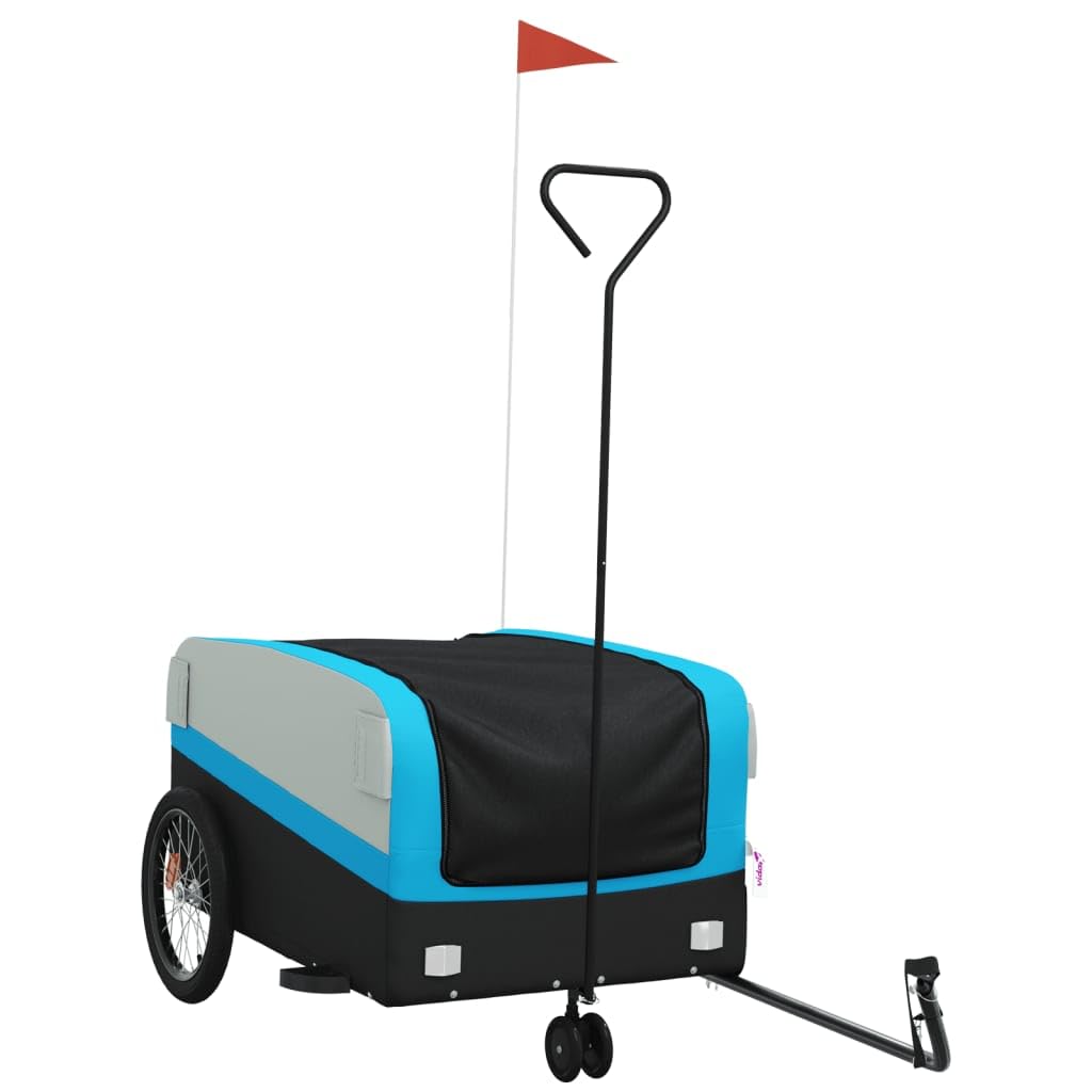 Generico Rimorchio da Bici Nero e Blu 45 kg in Ferro,Articoli Sportivi,Ricreazione all'aperto,Ciclismo,Accessori per Biciclette,Rimorchi per bicicletta-94065