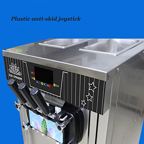 ZHANGTAOLF Kommerzielle weiche Eiscremehersteller, 3 Aromen Eismaschine mit Kühlung, 5,2-7,3 Gallonen/Stunde EIS mit LED… – Bild 6