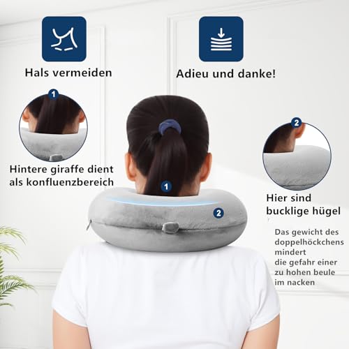 kierain Nackenkissen Flugzeug Reisekissen Memory Foam Nackenkissen Stützkissen luxuriöses kompaktes und leichtes Quick Pack für Camping Schlafrestkissen