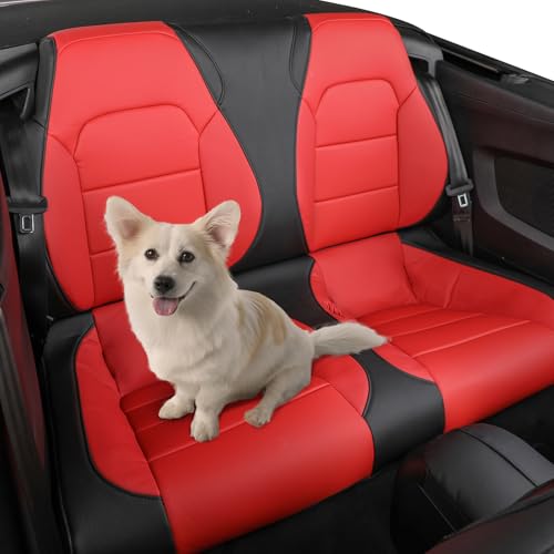 Image of Custom Car Seat Covers for Ford 2015-2026 Mustang Convertible,Faux Leather