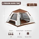 EchoSmile Tente de pop-up instantanée de 2/3 personne - 3000mm Tente de camping ultra-légère étanche pour la randonnée & Camping